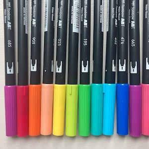 Tombow Bright Colours ABT Dual Brush Pens Bundle – 6 or 12 pack bright lettering pens · bujo pens · Tombow calligraphy pens · brush tip pens