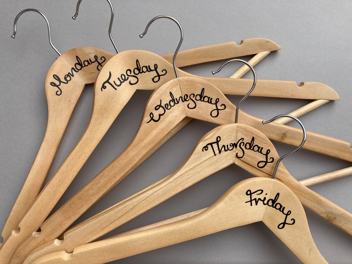 Days of the Week Hangers Wooden Outfit Planning Clothes - Etsy
