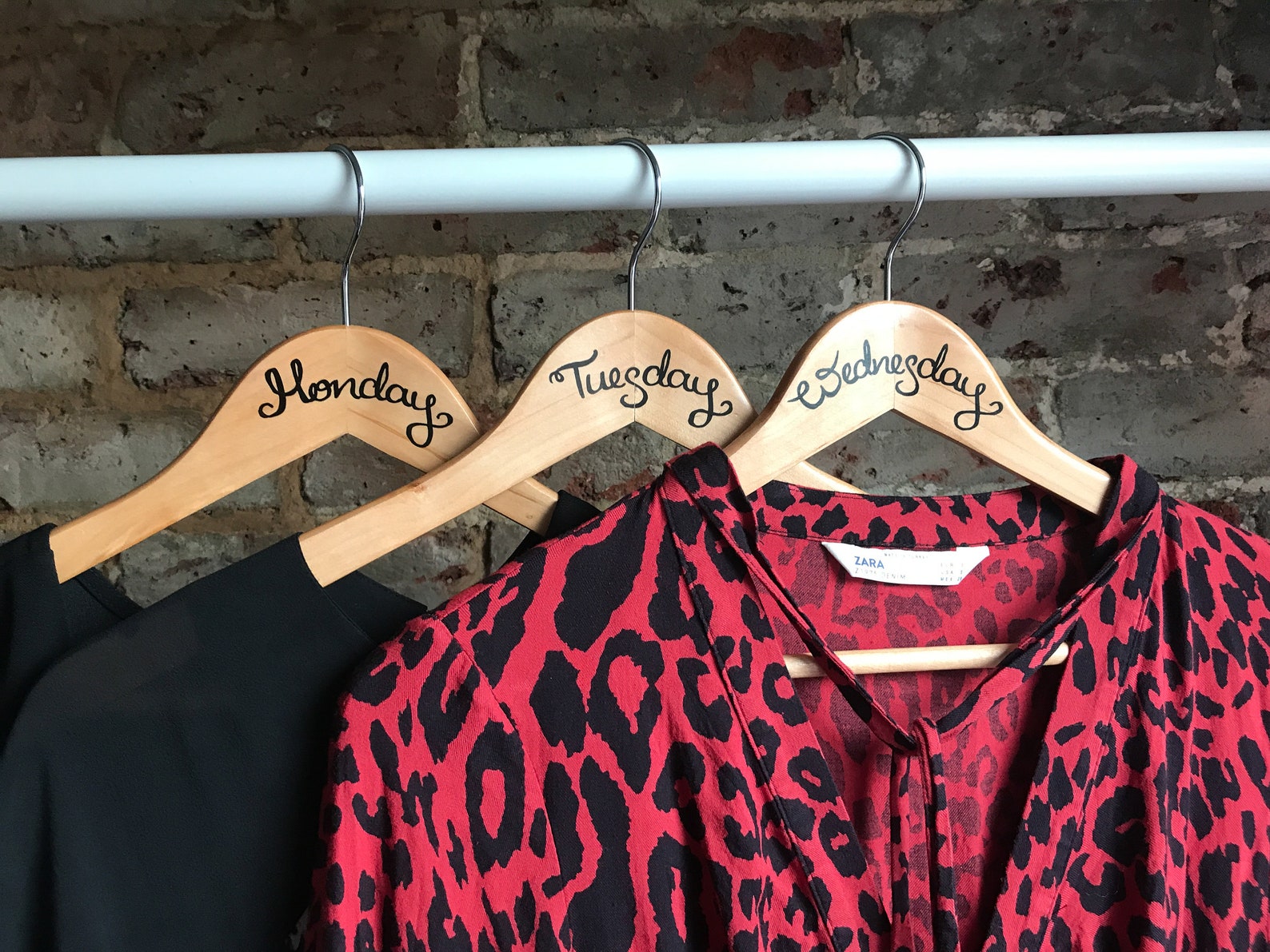 Wooden Clothes Outfit Hangers Days of the Week Hangers Set - Etsy