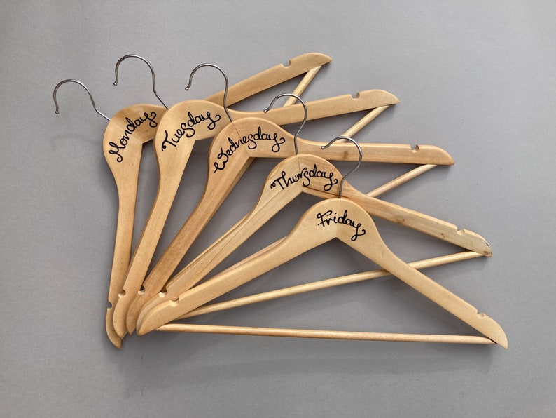 Days of the Week Hangers Wooden Outfit Planning Clothes | Etsy