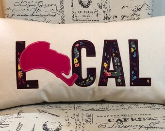 Handmade Coronado Island Pillow: Local Pride Cotton Canvas, 12"x24"