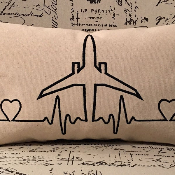 Handmade P-8 Poseidon Heartbeat Lumbar 12" x 18" Canvas Pillow Cover Pilot NFO Air Crew Christmas Gift