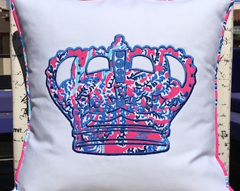 Handmade 16"x16" Lilly Crown Pillow Coronado Crown City Queen Princess