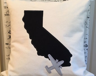 Handmade C-2A Greyhound Pillow Cover: Coronado California Cotton Canvas
