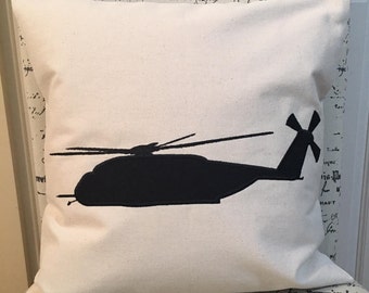 Handmade MH-53 Sea Dragon Helicopter Pillow: Military Pilot Gift