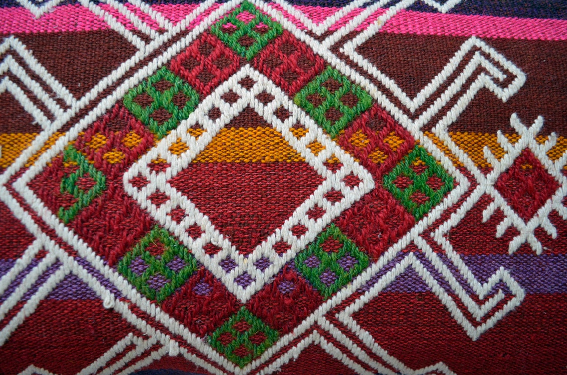 13 X 26 Vintage Kilim Lumbar Cushion Cover Turkish Etsy
