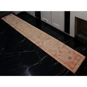 2x13 Ft Long Runner Hand Knotted Runner Rug - Vintage Turkish Rug Herki Rug Tribal Runner Kitchen Island Rug actual: 25″ x 160″