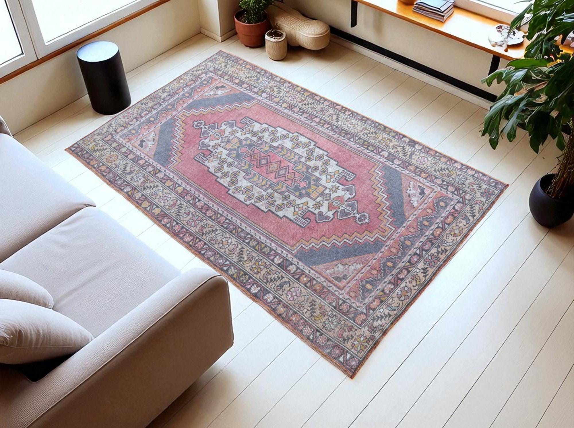 Vintage Handmade Turkish Rug - 4x7 Ft Approx Area Rug - Etsy