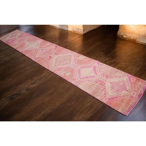 2x11 Ft Long Runner Hand Knotted Kurdish Runner Rug - Vintage Turkish Rug Herki Rug Tribal Runner Kitchen Island Rug actual: 27″ x 136″