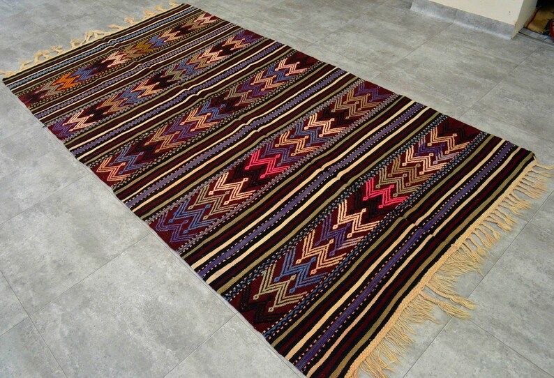 Home Decor 4/'6 x 8/'4 Turkish Kilim Rug Hand Woven Flat Weave Area Rug Jajim 53 x 100 * Entryway Rug