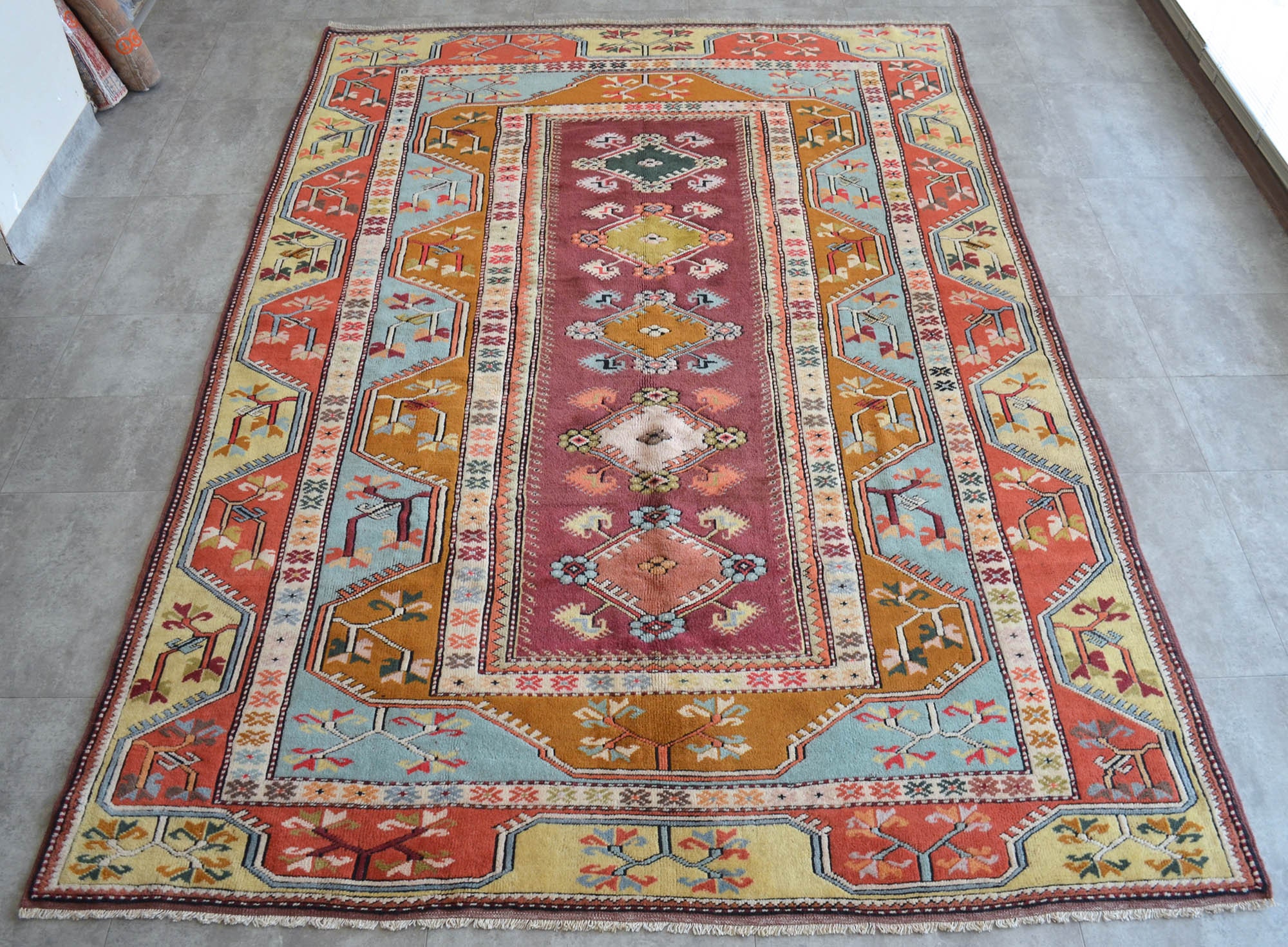 6x9 Rugs Muted Colors Low Pile Rug Vintage Fashion Handknotted Etsy