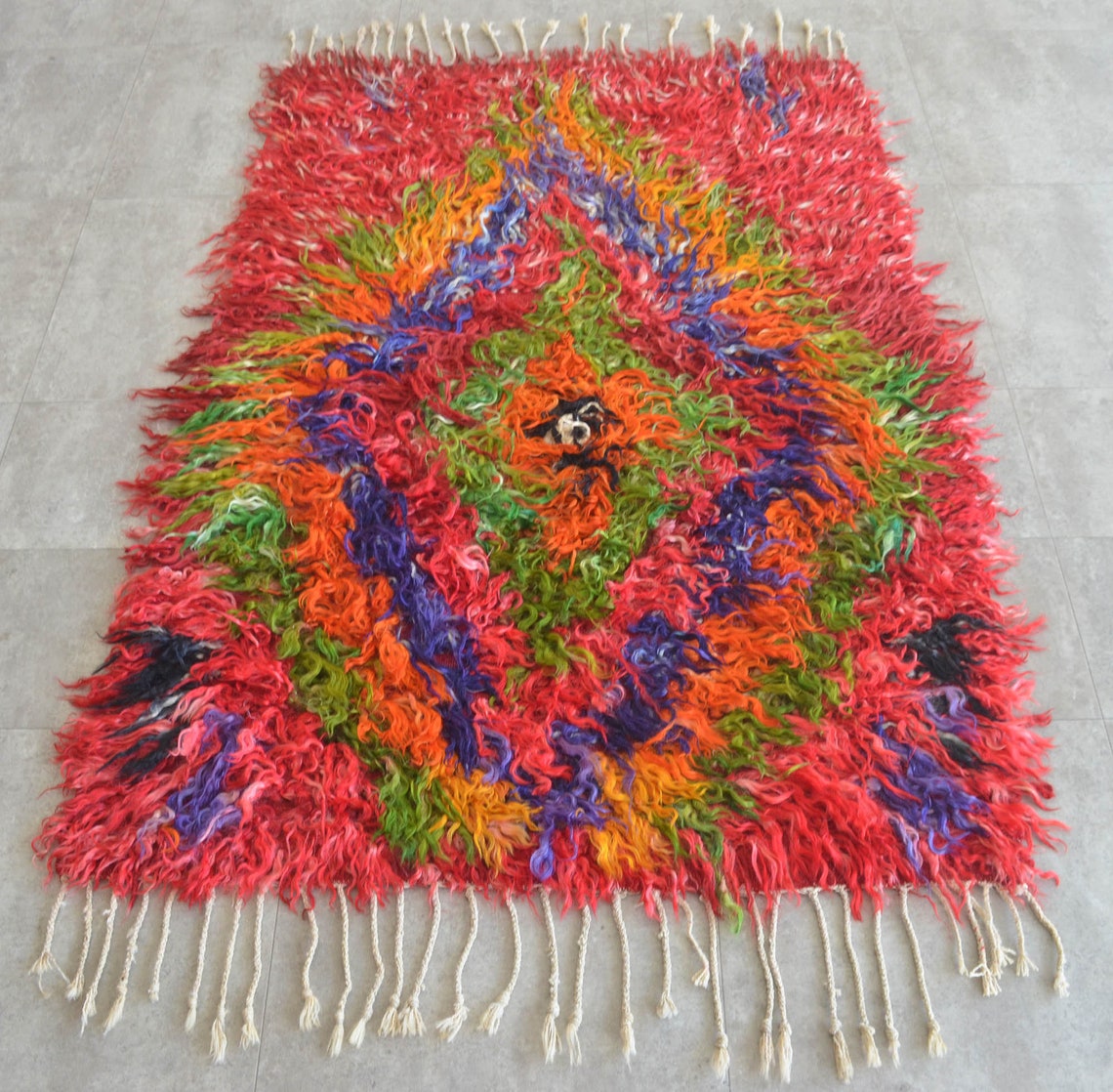 4x6 Ft Hand Made Shaggy Rug. Mohair Wool Rug. Colorfull Etsy