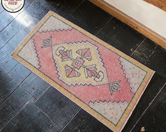 2 x 3 ft handgeknoopt klein Turks tapijt keuken bad decor roze entreemat deurmat