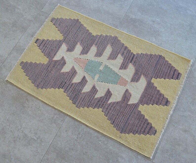 2x3 ft rug Turkish Mini Kilim Rug Hand Woven Wool Area Rug Etsy