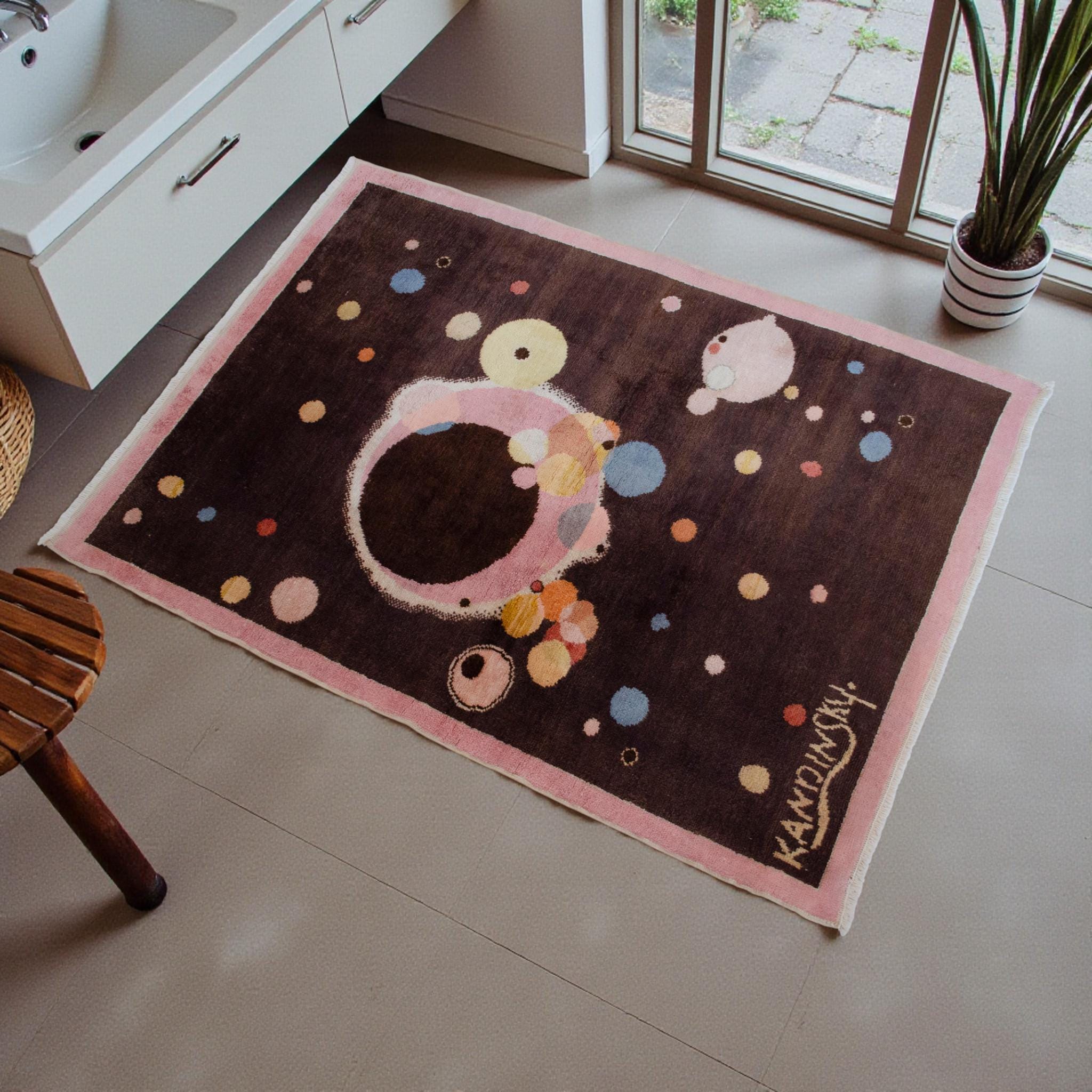 Kandinsky - Several Circles - Inspired Hand Knotted Small Area RUG