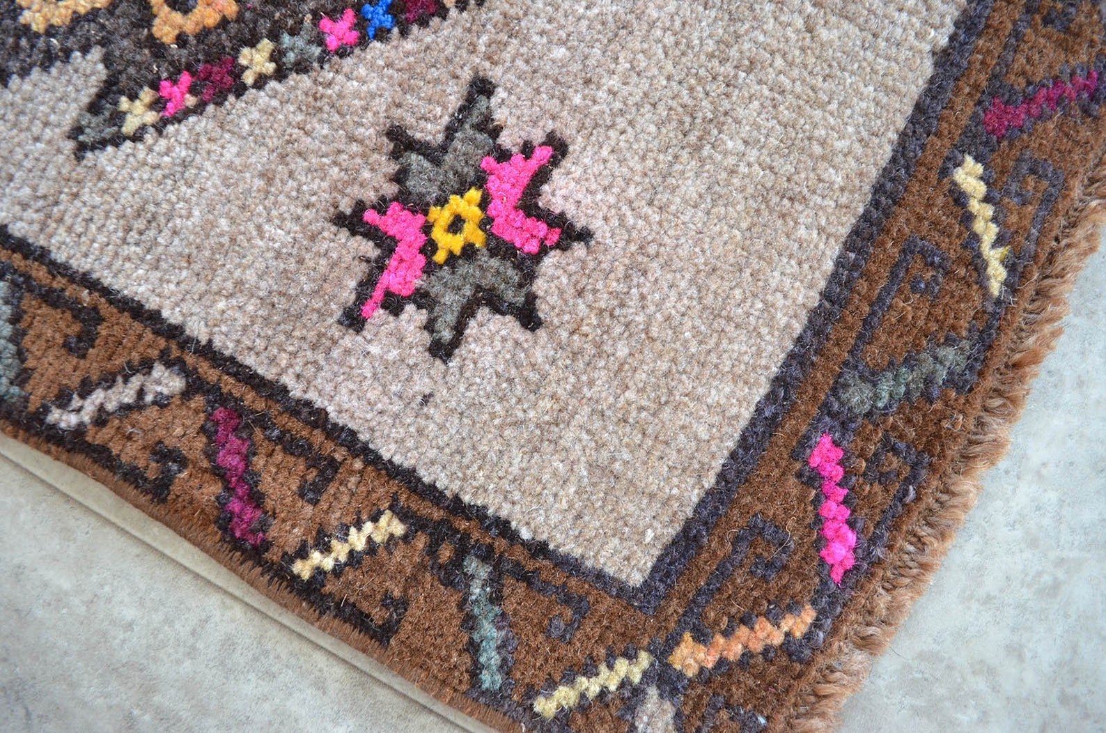 2x3 ft. Rug Hand Knotted Small Kurdish Rug Distressed Low ...