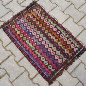 2x3 ft Rug Turkish Kilim Hand Woven Area Rug. Tribal Kilim Rug.  Small Rug Kilim Actual: 20&quot; x 28&quot;  *