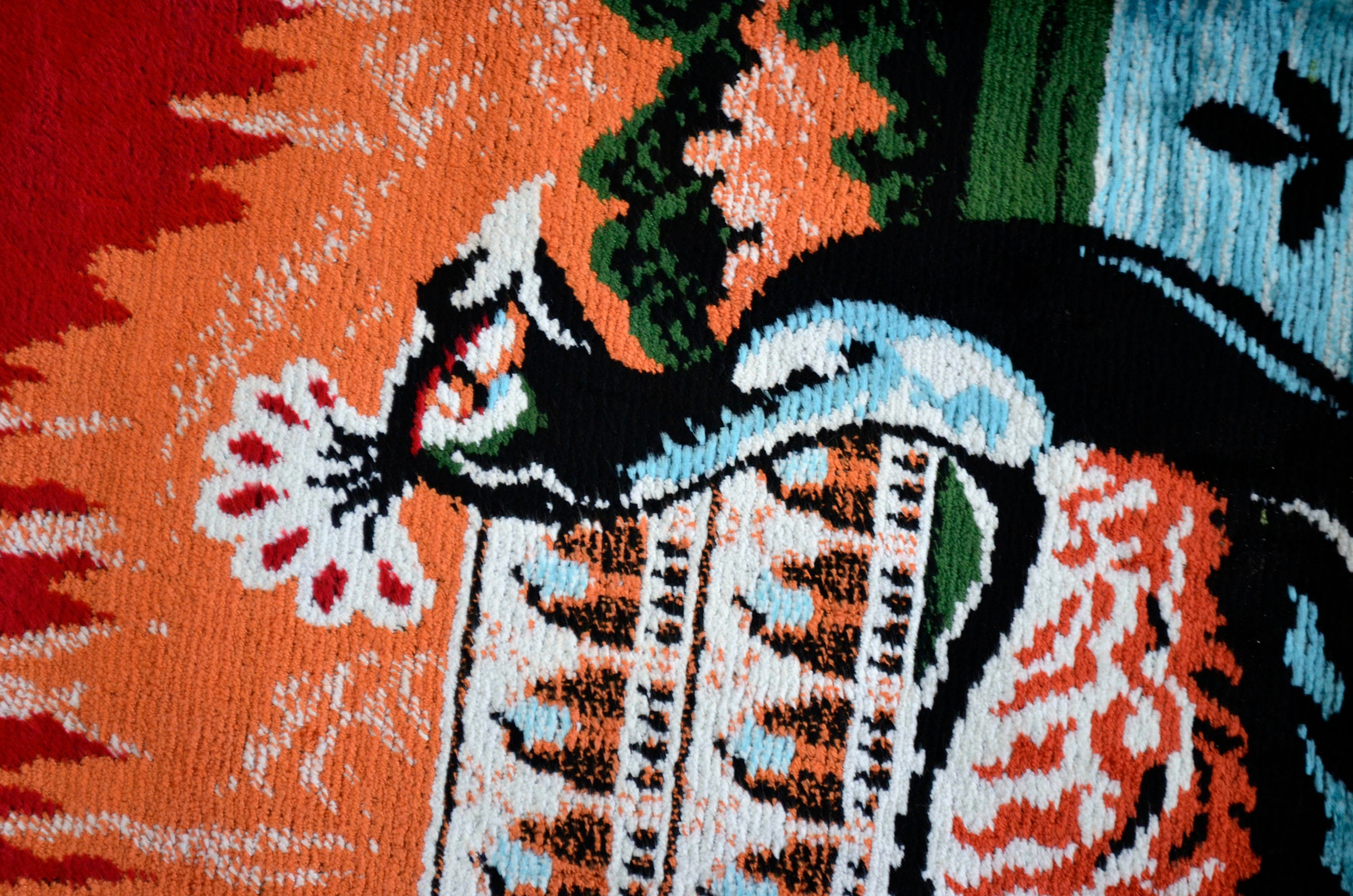 Peacock Pattern Vintage Wall Rug Rayon Tapestry 48 x Etsy.de