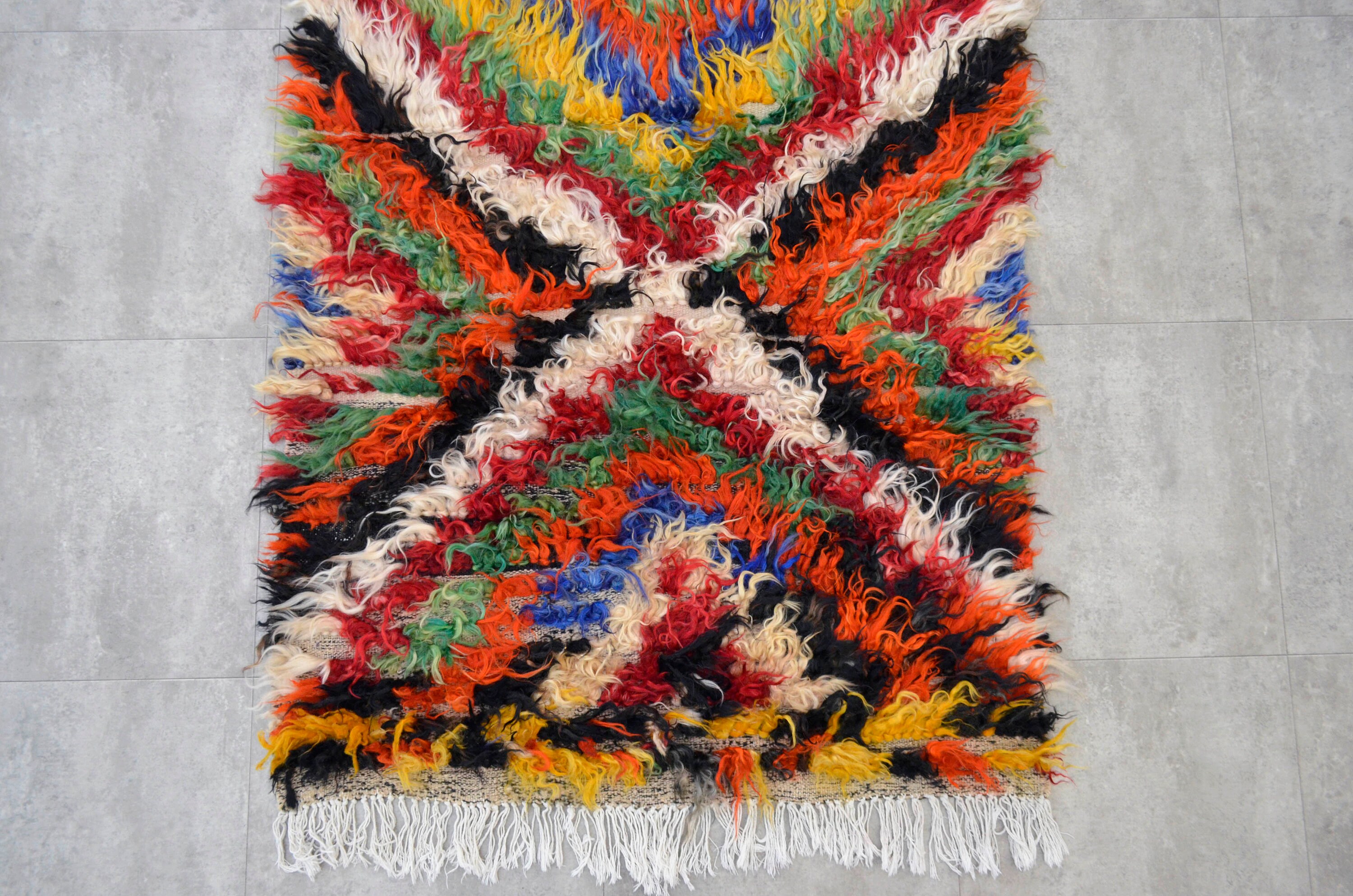 4x8 Ft Hand Made Shaggy Rug. Mohair Wool Made Short Runner Etsy