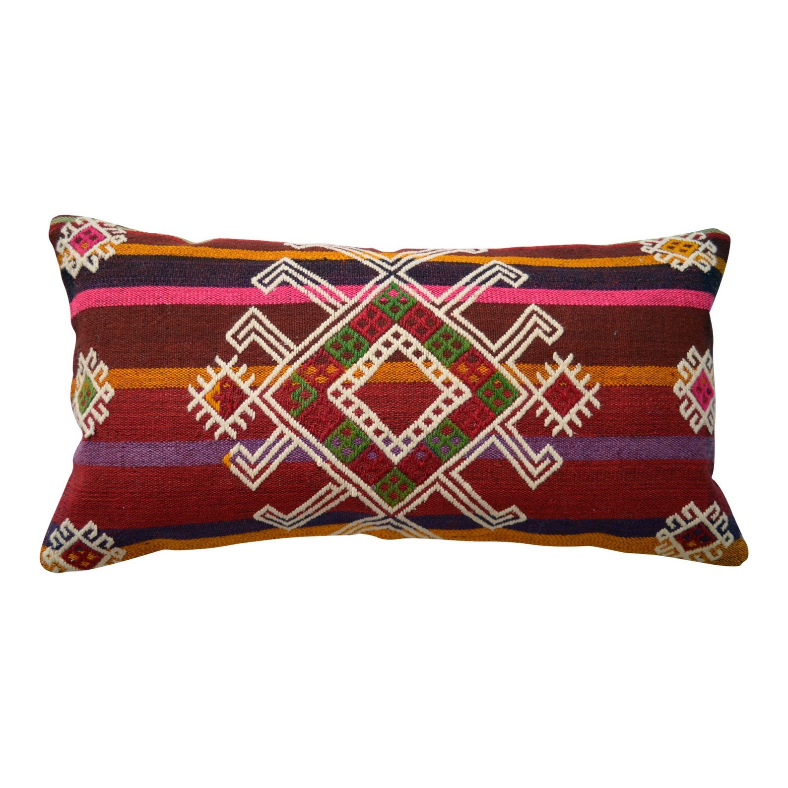 13 X 26 Vintage Kilim Lumbar Cushion Cover Turkish Etsy
