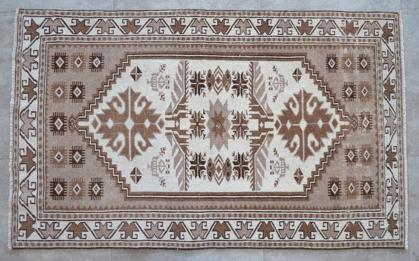 3x4 Rug Hand Knotted Small Oushak Rug Low Pile Kitchen Rug Etsy