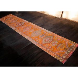 2x11 Ft Long Runner Hand Knotted Kurdish Runner Rug - Vintage Turkish Rug Herki Rug Tribal Runner Kitchen Island Rug actual: 27″ x 136″