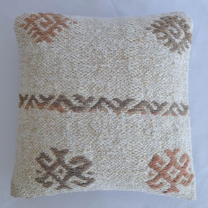 16&quot; x 16&quot; Vintage HEMP kilim Pillow cushion cover Turkish pillow sham kilim rug pillow pillow case Kilim Rug Cushion Decor 40 x 40 cm  *