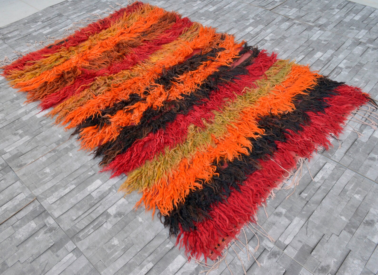 4x6 Ft Hand Made Shaggy Rug. Mohair Wool Area Rug. Colorfull Etsy