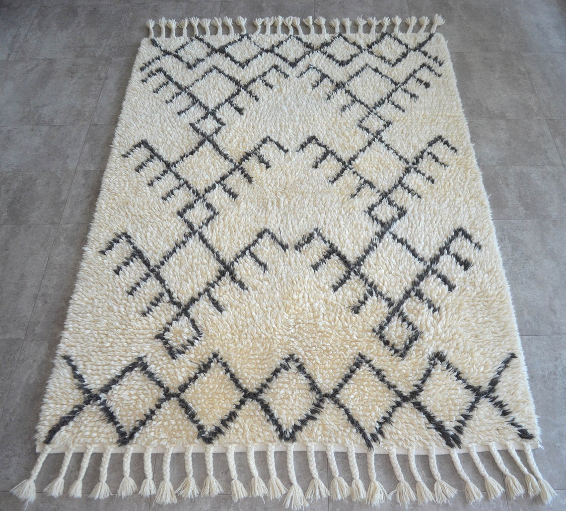 5x7 Rug ZARA HOME Hand Knotted Shaggy Wool Rug Area Rug 150 Etsy
