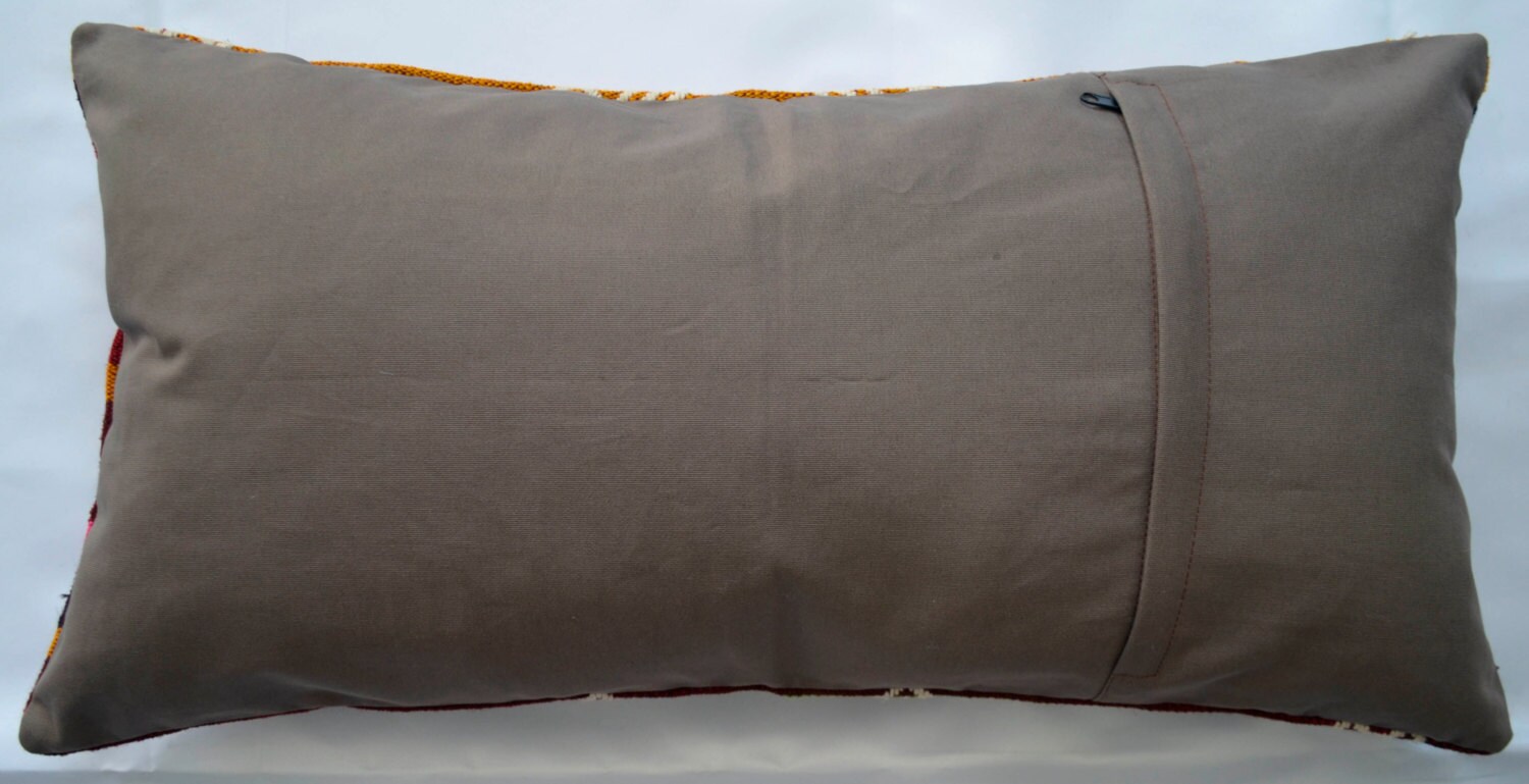 13 X 26 Vintage Kilim Lumbar Cushion Cover Turkish Etsy