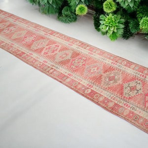 3x13 Ft Runner Hand Knotted Kurdish Runner Rug - Vintage Turkish Herki Tribal Runner Kitchen Island Rug  actual: 31″ x 156″