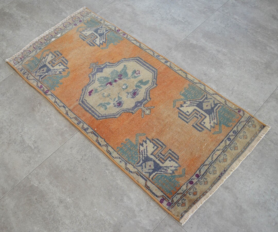 2x4 Rug Front of Bathroom Sink Rug. Hand Knotted Small Rug Etsy