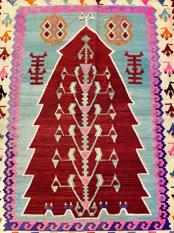 6x6 RUG Ordu Kilim Rug. Turkish Hand Woven Antique Area Rug