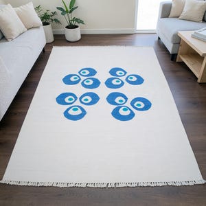 4x6 ft Turkish Silk Rug Handmade Oushak Kilim with Chintamani Pattern Living room Decor