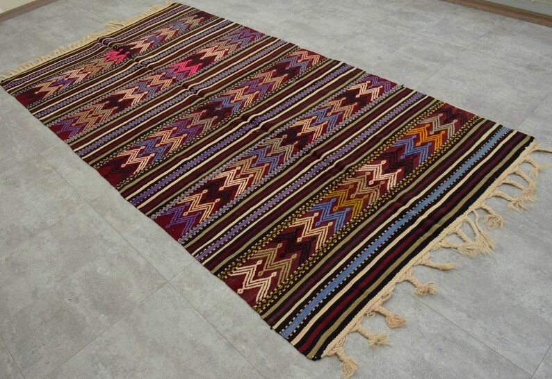 Home Decor 4/'6 x 8/'4 Turkish Kilim Rug Hand Woven Flat Weave Area Rug Jajim 53 x 100 * Entryway Rug