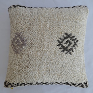 16&quot; x 16&quot; Vintage HEMP kilim Pillow cushion cover Turkish pillow sham kilim rug pillow pillow case Kilim Rug Cushion Decor 40 x 40 cm  *