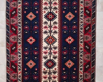 7x10 Rug. Hand-Knotted Turkish Rug. Masterpiece Vintage Rug Area Rug. Naturally dyed Antalya Rug - Actual: 6′6″  x 9′6″      *