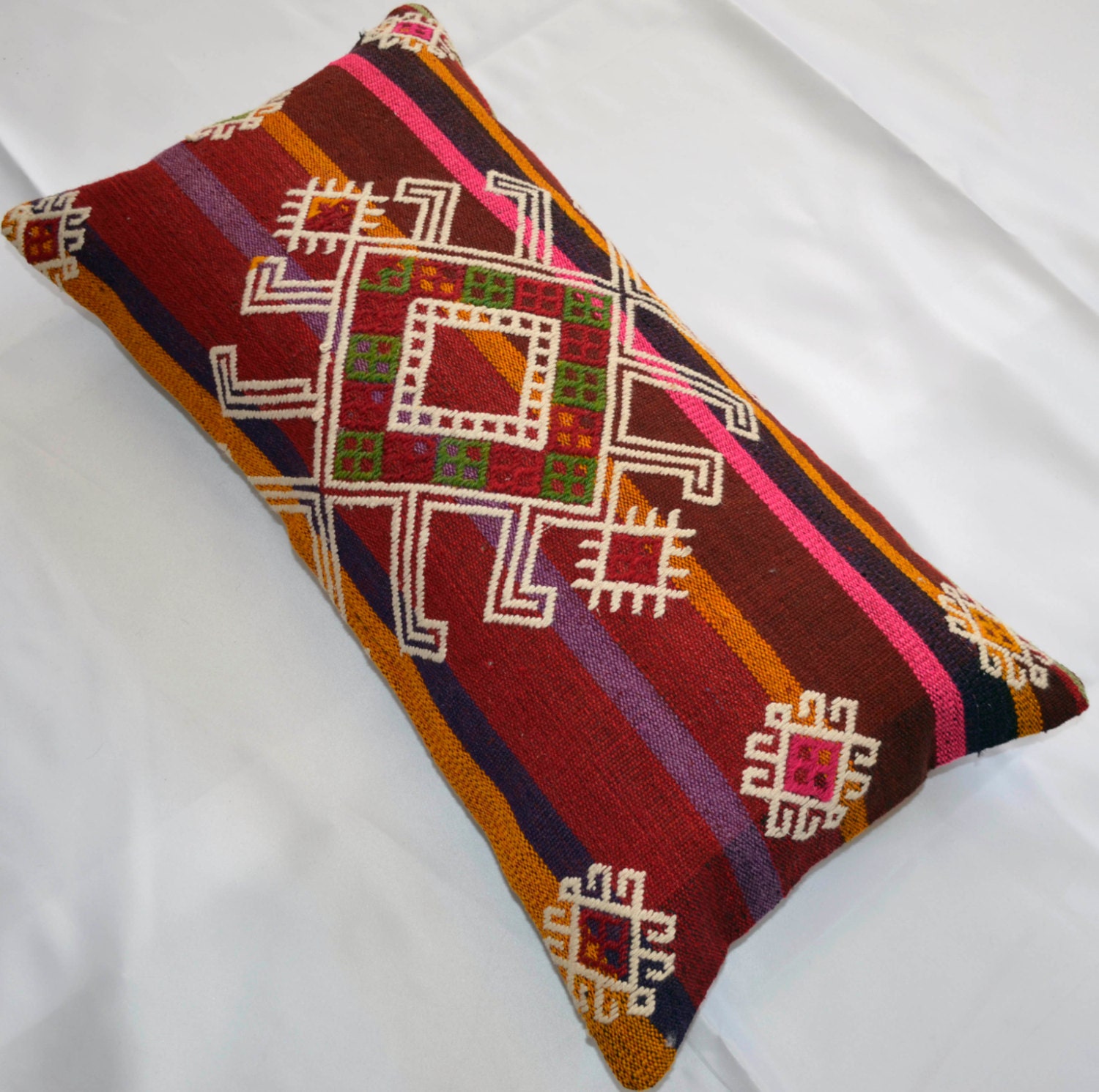 13 X 26 Vintage Kilim Lumbar Cushion Cover Turkish Etsy
