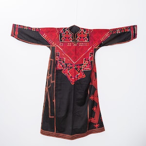 Red and Black Embroidered Dress from Middle East, Early 20th C. SKU:9171