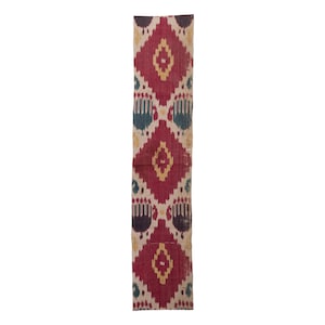 Antique Ikat Fragment, Uzbekistan, L 19th C. 25 x 125 cm / 9.8 x 49.2 SKU:6120