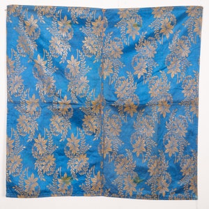 Old Blue Turkish Brocade Panel, 79 x 81 cm / 31.1 x 31.8 in. SKU: 7054