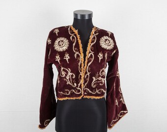 Antique OTTOMAN SARMA Technique Short Jacket 4&#39;6&#39;&#39; x 1&#39;5&#39;&#39; ft _ 138 x 45 cm