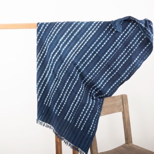 Vintage Indigo Cloth from Mali, Africa 122 x 160 cm / 4&#39; x 5&#39;2&#39;&#39; SKU:7981