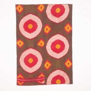 Antique Silk Ikat Fragment with a Manchester Print on the back  90 x 132 cm / 35.43'' x 52.96'' SKU:200505