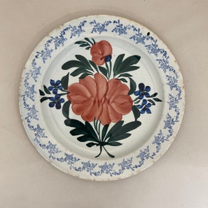 Kuznetsov Floral Ceramic Plate , 1920s Diameter, 35 cm / 13.7 inches code: 300