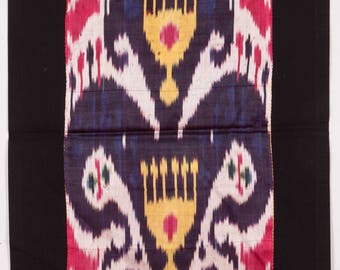 FREE SHIPPING antiken tadschikischen Satin Ikat Fragment gestützt auf Baumwolle