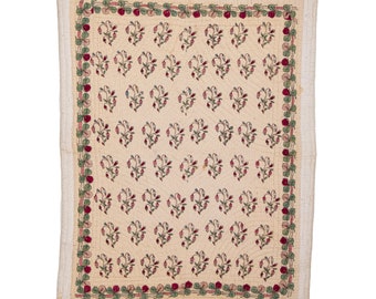 Antique Hand Block Printed Quilt from Western Anatolia , Turkey, Early 20th C. 163 x 207 cm / 5'3'' x 6'7'' SKU: 8332