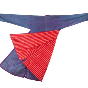Antique Tadjik Silk Chapan with a roller print cotton lining, 1880s, ships Free With Ups