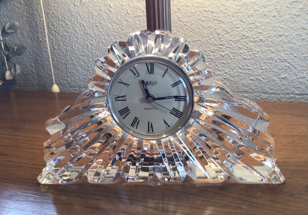 MIKASA Crystal Quartz Clock Made in Germany Etsy