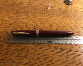Vintage W A Sheaffer Fountain Pen white dot 14k gold trim